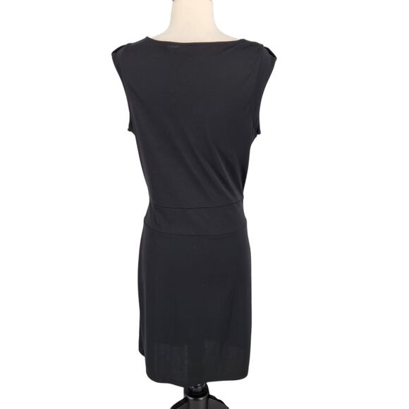 Vintage The Limited Jersey Dress with attached Ties Black Draped Front Medium - Picture 6 of 8